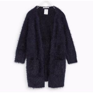 NWT Zara Cozy Navy Blue Coat